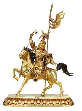 藏村铜鎏金雕花藏式摆件7寸雕像