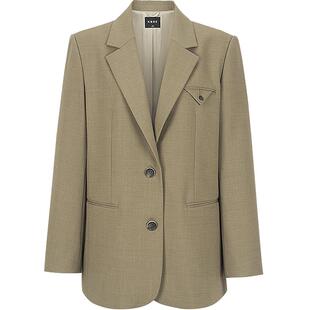 KBNE卡其色休闲西装外套女小个子西服春秋新款气质正装长袖上衣