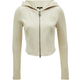 ONLY冬季潮流时尚立体刺绣连帽短款开衫卫衣女|12439R005