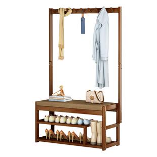 换鞋凳门口家用衣帽架一体挂衣鞋柜穿鞋凳轻奢高级感软包坐椅长凳