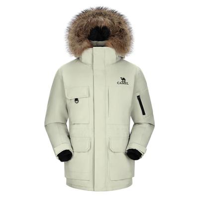 西伯利亚羽绒服骆驼可拆卸