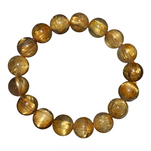 天然金发晶单圈水晶手链钛晶手串送礼物饰品黄发晶配饰生日男女款