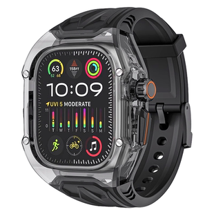 ERFG适用AppleWatch Ultra3改装表带S11苹果iwatch手表S10新款S9兰博夏季冰川一体8透明壳se高级感全包保护壳