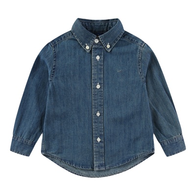 RL066男女宝彩马 纯色春秋水洗牛仔长袖休闲衬衣 可亲子 翻领