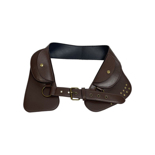 三环路小众不规则腰包腰带复古vintage腰封个性铆钉PU皮带潮流