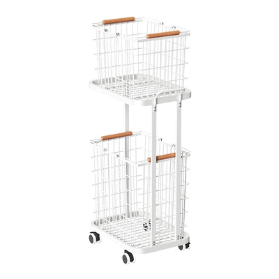 双层脏衣篮可移动脏衣篓收纳筐