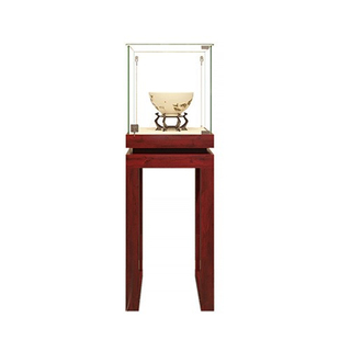 实木复古玻璃珠宝柜台翡翠玉器文玩首饰品展示柜中式博物馆陈列柜