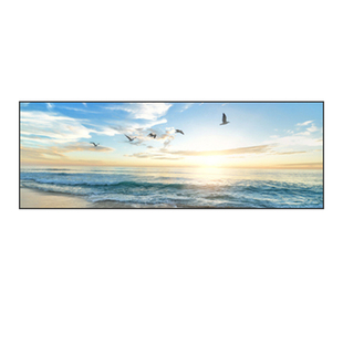 地中海沙滩装饰画北欧海景大海风景客厅挂画卧室床头横版单幅壁画