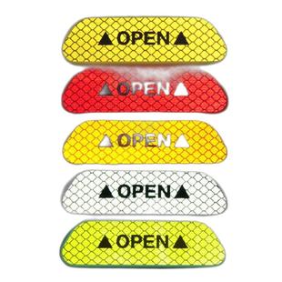 3m反光卡通贴汽车开门安全夜间警示反光条OPEN警示防撞条车身贴纸