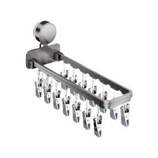 吸盘阳台晾衣架多夹子晾晒架儿童家用挂内衣折叠晾衣架晒袜子神器