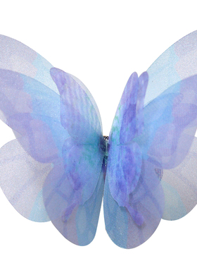 新款立体蓝森系蝴蝶花戒指复古女仙气甜美精致设计高级感开口指环