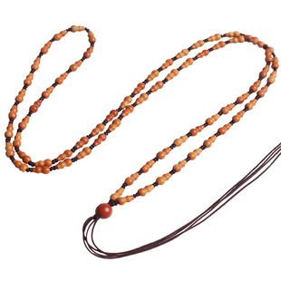 手工编织橄榄核小葫芦项链绳吊坠挂件绳竹节玉坠蜜蜡男女珠链配绳