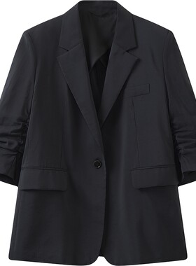 【预售免定金】播26秋新品莫代尔平驳领薄款西装外套女BDT3XD3068