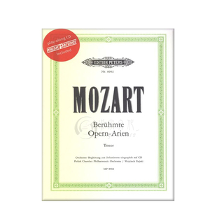 莫扎特 七首歌剧 咏叹调 男高音和钢琴 附CD 彼得斯进口乐谱书 Mozart 7 Opera Arias for Tenor High Voice and Piano Q8902