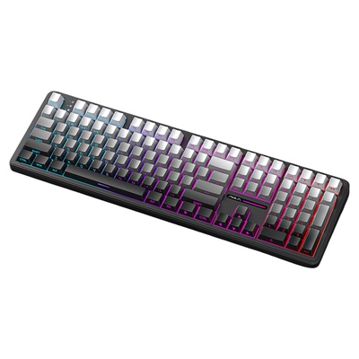 狼蛛F108pro机械键盘侧刻渐变客制化电竞游戏无线2.4g蓝牙三模RGB