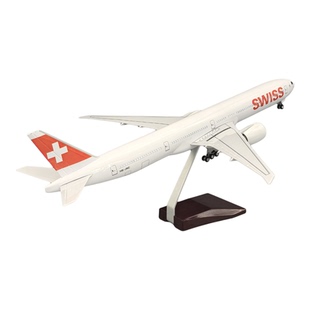 带灯瑞士国际航空波音777飞机模型仿真民航客机摆件礼物礼品Swiss