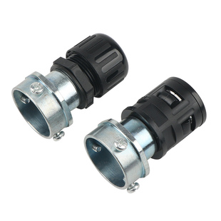 塑料波纹管钢管接头镀锌管硬管与PA尼龙塑料软管三柱对接快速接头