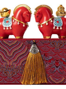 马年镂空葫芦福禄招财茶宠摆件