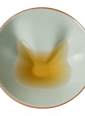 里作汝窑小猫乾坤主人杯陶瓷个人专用茶杯功夫茶具汝瓷天青品茗杯