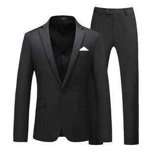 商务青年男士西服两件套藏青色工装工作服套装职业装上衣西装裤子