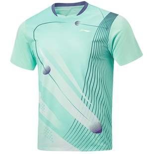 Lining李宁乒乓球运动服男士透气球衣新款速干球服短袖短裤套装女