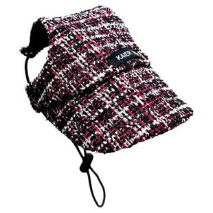 KAIER狗狗帽子秋冬保暖棒球帽小香花呢露耳朵帽子雪纳瑞腊肠