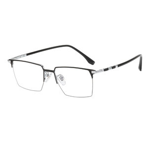 超轻半框防蓝光辐射电脑眼镜平面镜护目变色眼镜近视男款自动感光