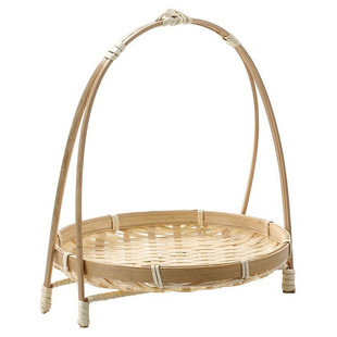 婚庆竹木编织大号托盘复古风结婚糕点甜品展示架摆台盘订婚礼摆台