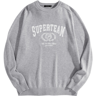 太平鸟男装奥莱慵懒毛衣冬季宽松刺绣休闲毛衣宽松毛衫男上衣