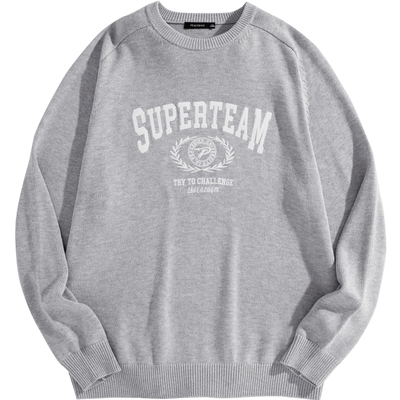 太平鸟男装奥莱慵懒毛衣冬季宽松刺绣休闲毛衣宽松毛衫男上衣