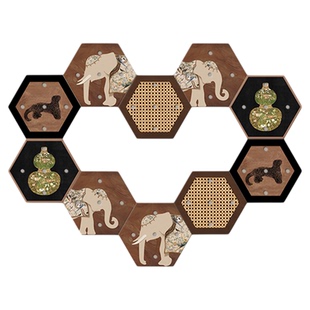 中古风桌面洞洞板置物架上墙玄关柜实木收纳整理架子储物架展示架