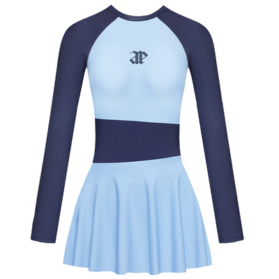 连体泳衣女保守遮肚显瘦防晒速干