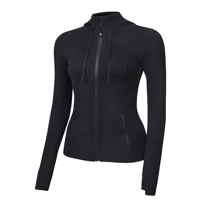 露露乐蒙修身连帽瑜伽短款外套女