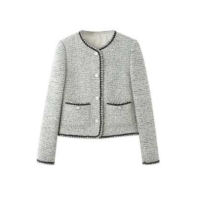 TKYSHOP通勤风单排扣小香风外套