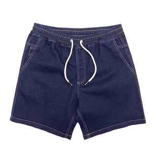 CityBoy牛仔短裤男日系复古水洗三分裤欧美街头宽松直筒抽绳短裤