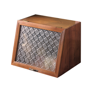 复古实木桌面抽屉式收纳盒木质化妆品水乳展示柜茶具茶杯整理盒子