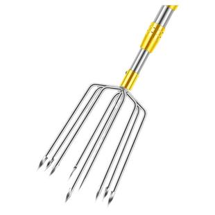 多功能不锈钢大倒刺鱼叉老式鱼叉头渔叉插鱼钢叉伸缩杆加粗加厚硬