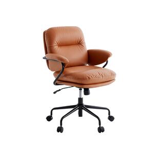 网易严选吐司小皮椅真皮书房书桌家用学习办公卧室电脑椅舒适久坐