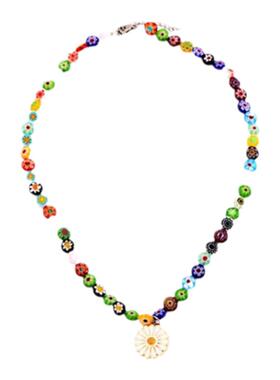 韩国小雏菊笑脸琉璃珠锁骨链男女