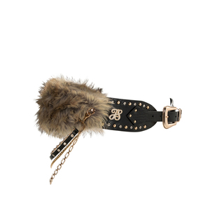 黄霄雲同款JYOSEI角色原创辣妹黑色PU鳄鱼纹圆环拼接毛腰带皮带女