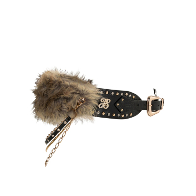 原创PU鳄鱼纹圆环毛毛腰带皮带女