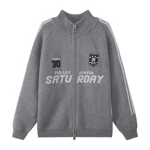 左西童装男童毛衣外套春秋2026新款儿童红色洋气针织开衫大童冬装