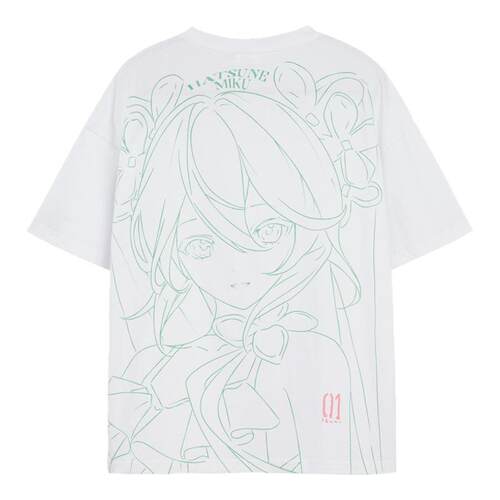 moeyu初音未来生如夏花夏季短袖T恤女miku圆领上衣宽松二次元周边