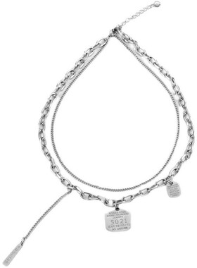 YISHIJIE多层叠戴钛钢项链