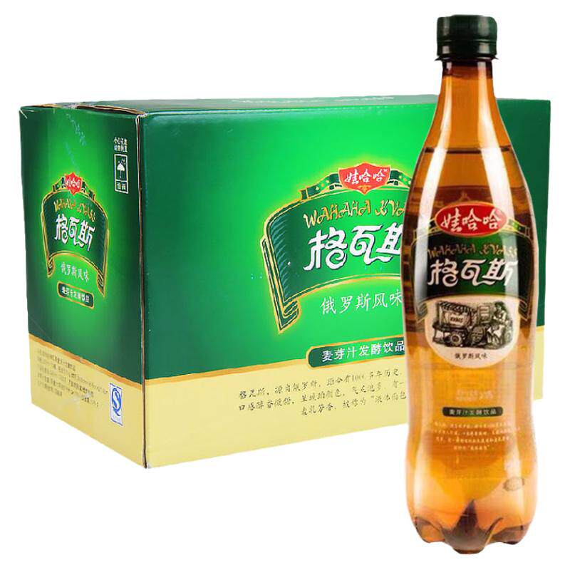 娃哈哈大瓶格瓦斯600ml*24瓶麦芽汁发酵饮品俄罗斯风味饮料整箱