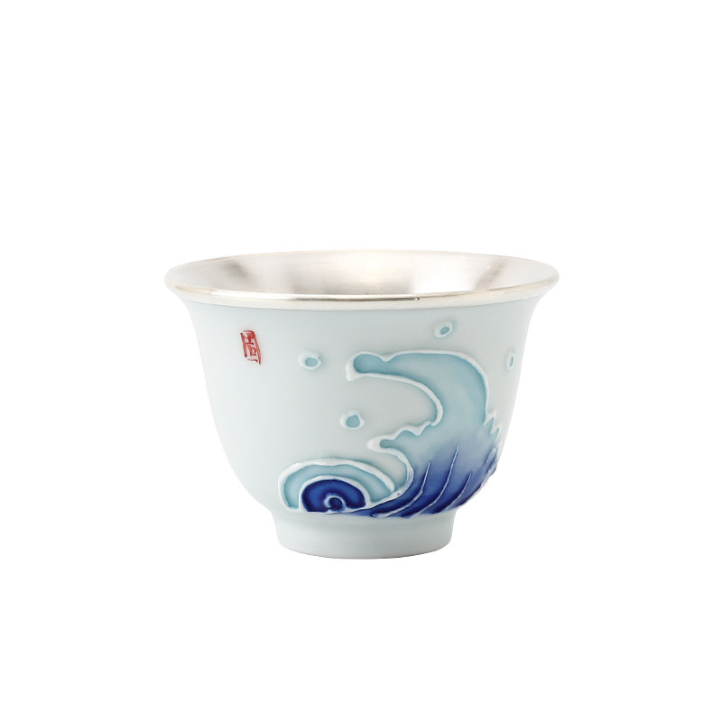 足银999手绘纯手工一张打包银杯