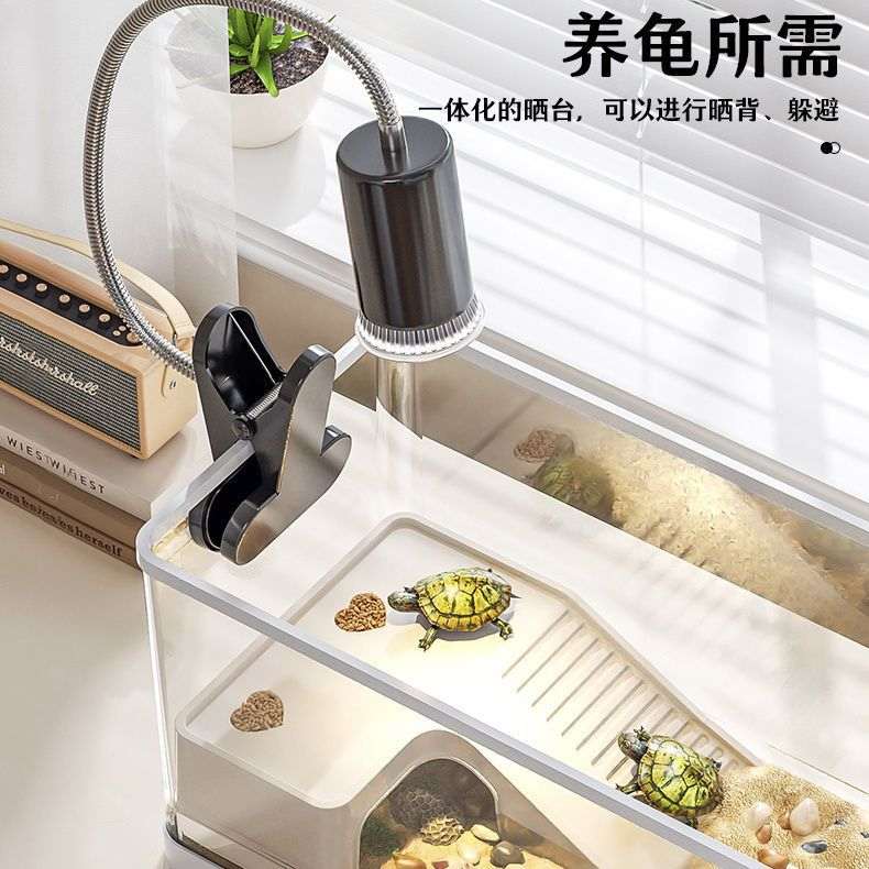 乌龟饲养缸晒台爬台龟缸造景过滤爬坡乌龟休息乌龟晒背躲避屋别墅