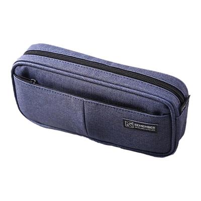 得力简约帆布3口袋亚麻布ins风