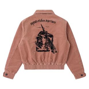 【独家夯货】ERD 24FW忧郁的富二代三文鱼灯芯绒刺绣水洗夹克外套