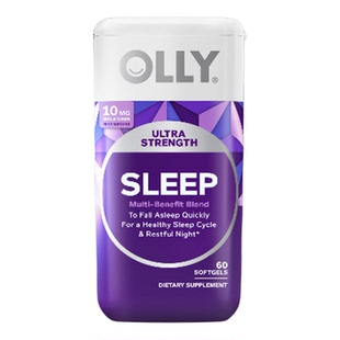 【自营】OLLY无糖褪黑素10mg重度难眠茶氨酸助眠抗压镁晚安瓶60粒